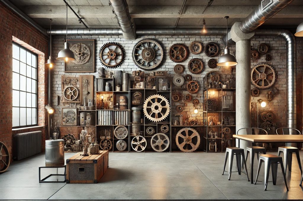 Examples of Industrial Decor: Clocks, Paintings, Accessories